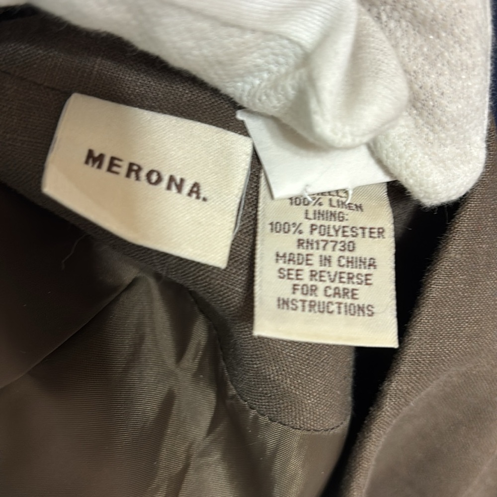 Merona Women's Brown linen suit - Picture 5 of 7